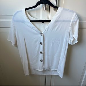 Dynamite White Button Down Dressy Top
